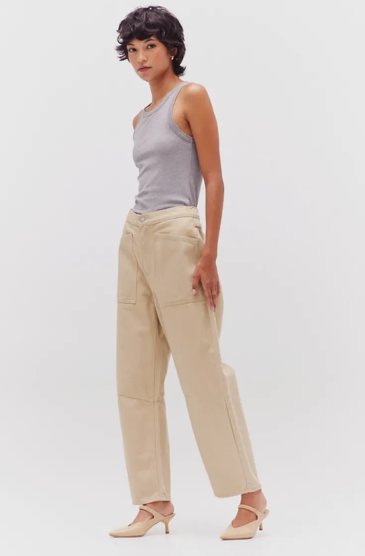 Twill Cotton Barrel Shaped Pant