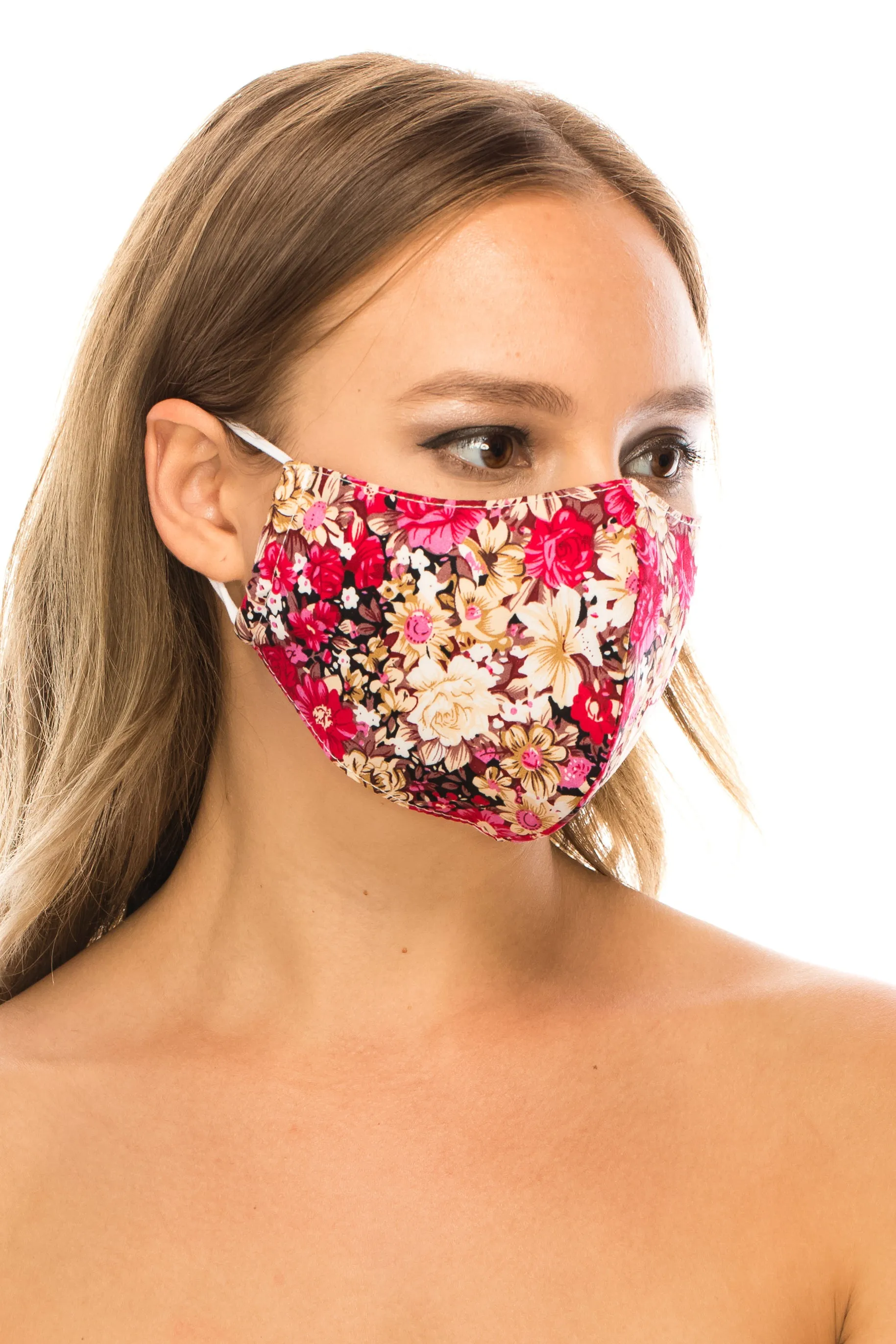 unik Face Mask, 100% Cotton, 2 layers, Brown Rose, Washable, Reusable Mask, Adult Size