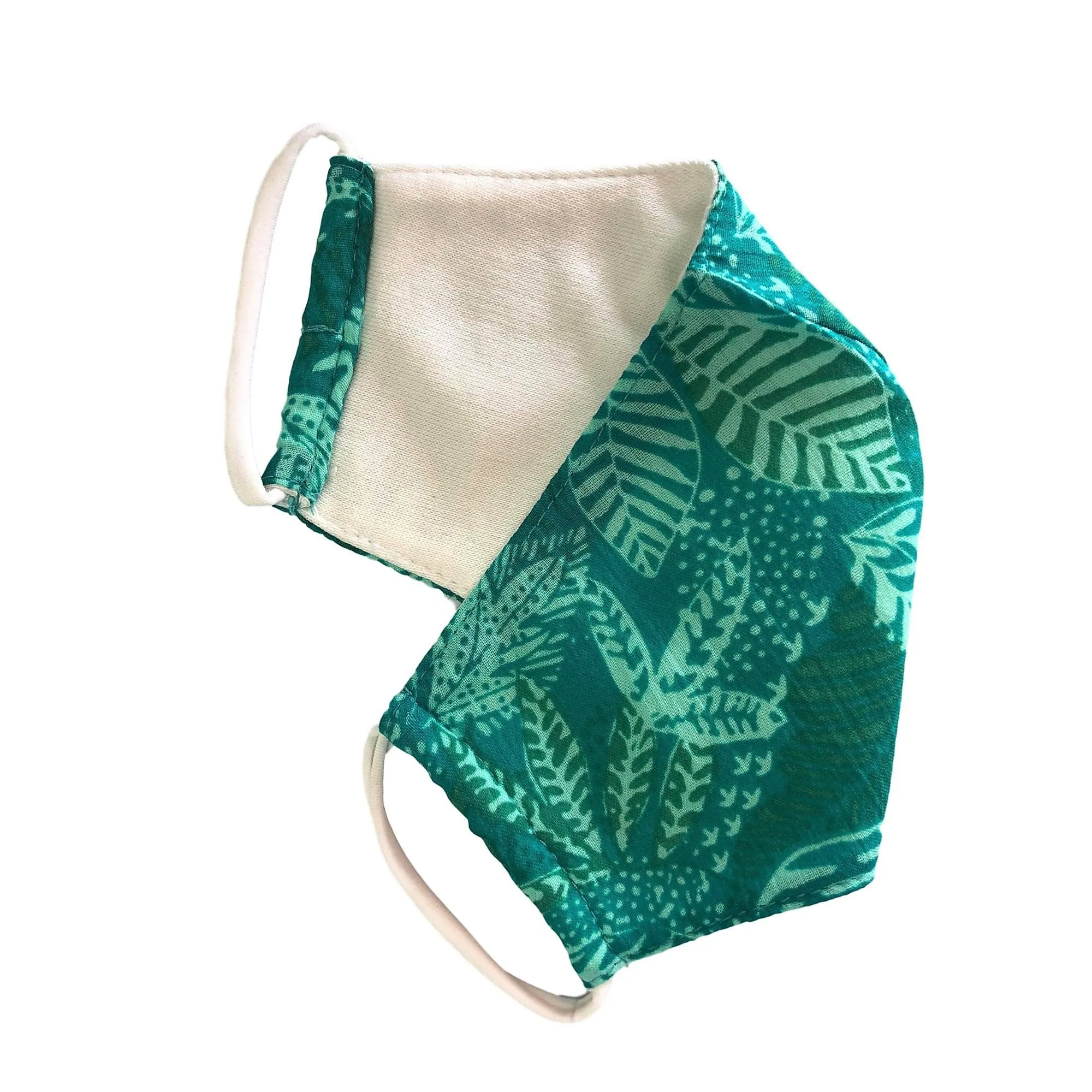 unik Face Mask,  Cotton Blend, 2 layers, Green Leaf, Washable, Reusable Mask, Adult Size