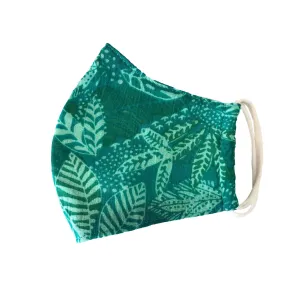unik Face Mask,  Cotton Blend, 2 layers, Green Leaf, Washable, Reusable Mask, Adult Size