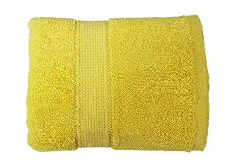 Whatever at Home - 100% Cotton Premium Hand & Sports Towel Set of 3, 65 x 40 cm, Super Absorbency, Ring Spun Cotton for Soft Feel, Yellow Colour - 400 GSM