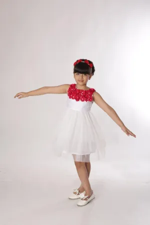 White Garland Rose Dress
