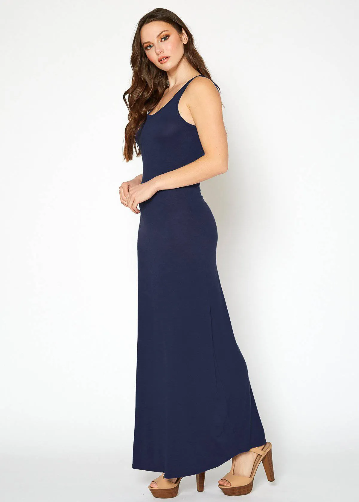 Women's Sleeveless Scoop Neck Maxi Dress by Shop at Konus