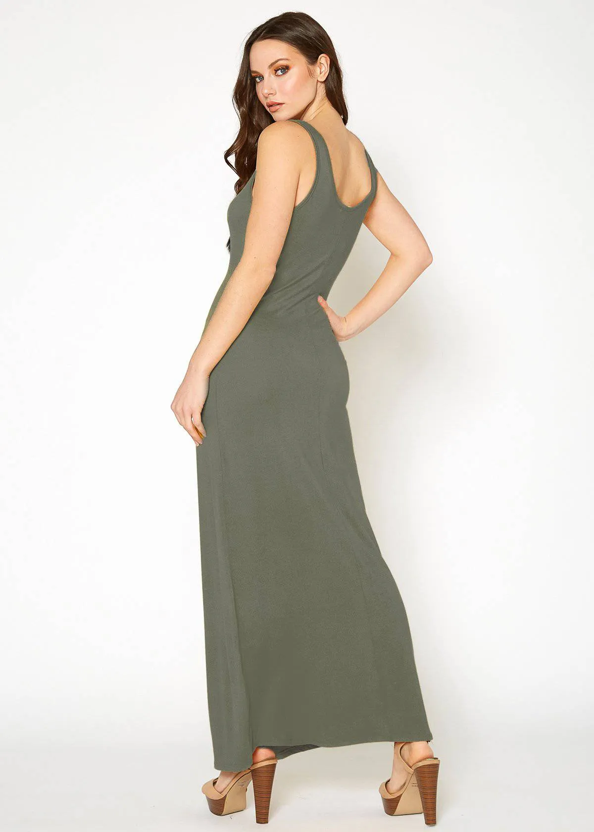 Women's Sleeveless Scoop Neck Maxi Dress by Shop at Konus
