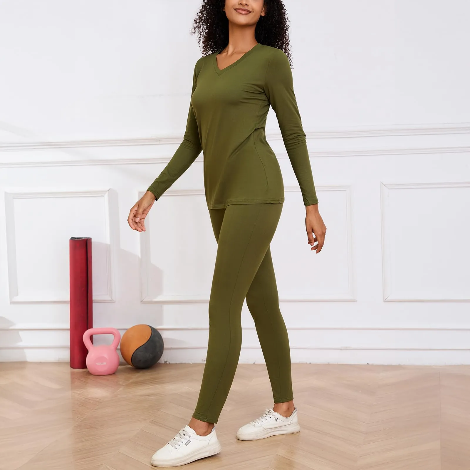Women's Tracksuits 2 Piece Outfits Sweatsuit Long Sleeve Top Jogger Legging Pants Sets Green XL