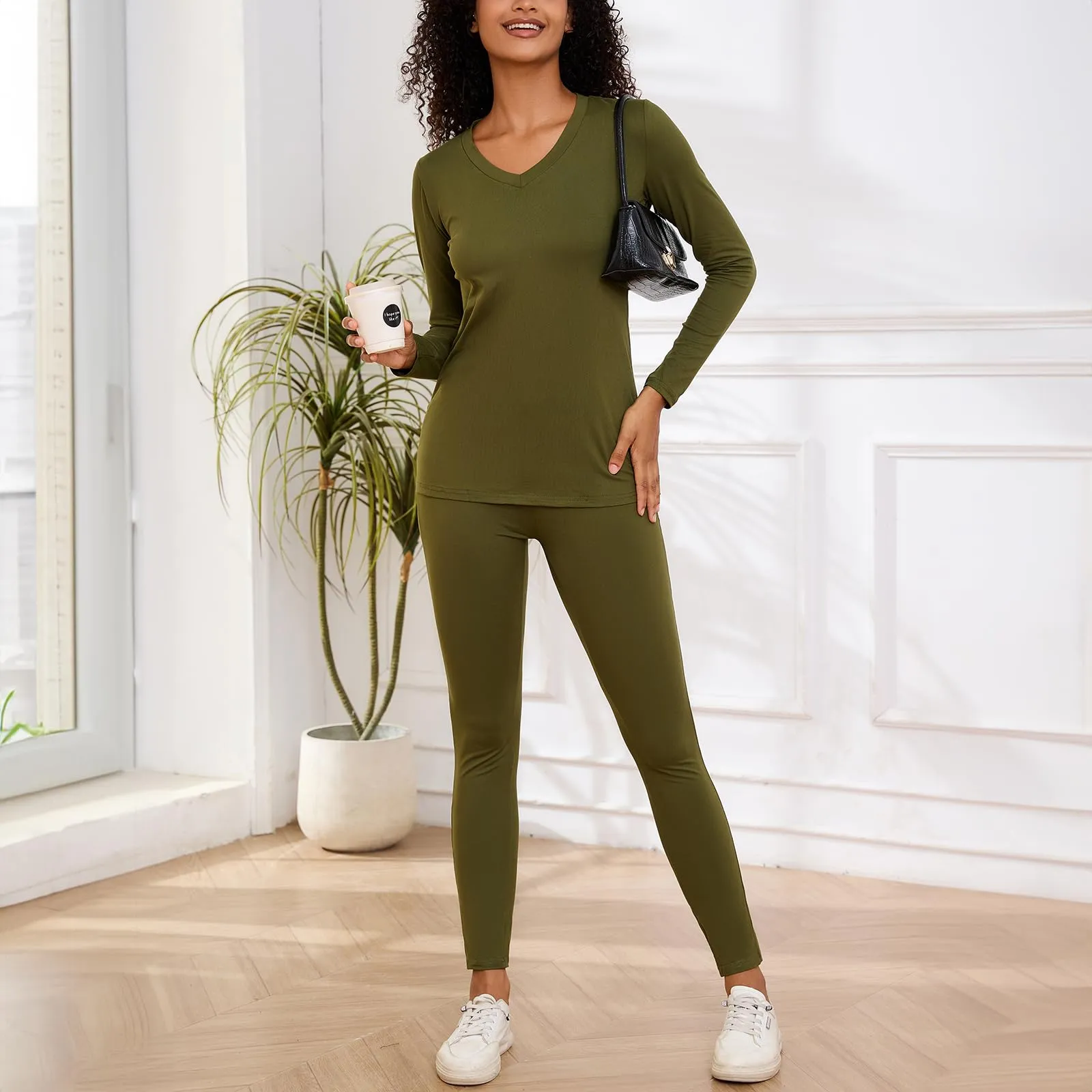 Women's Tracksuits 2 Piece Outfits Sweatsuit Long Sleeve Top Jogger Legging Pants Sets Green XL