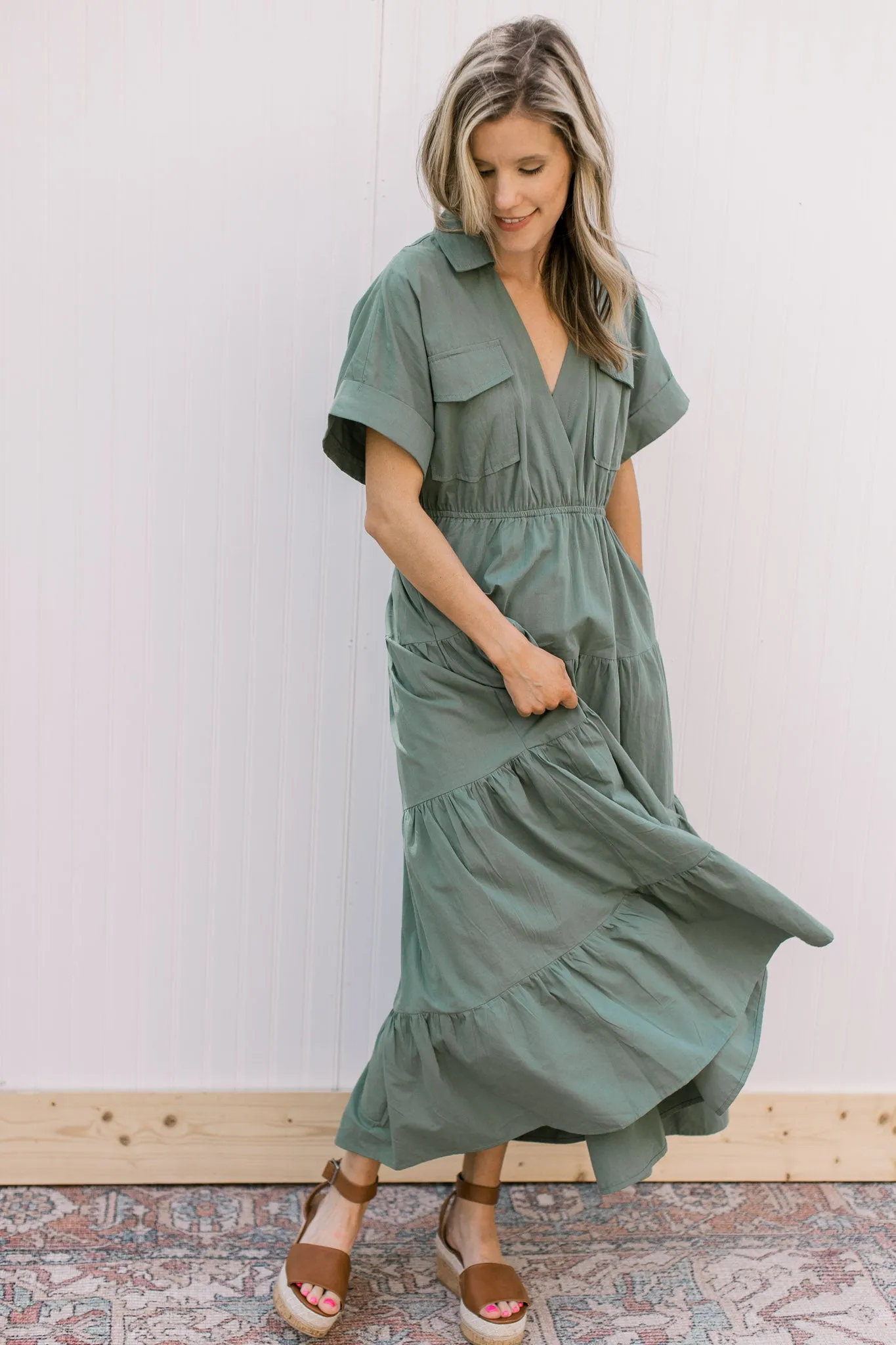 XZ Vintage Green Dress
