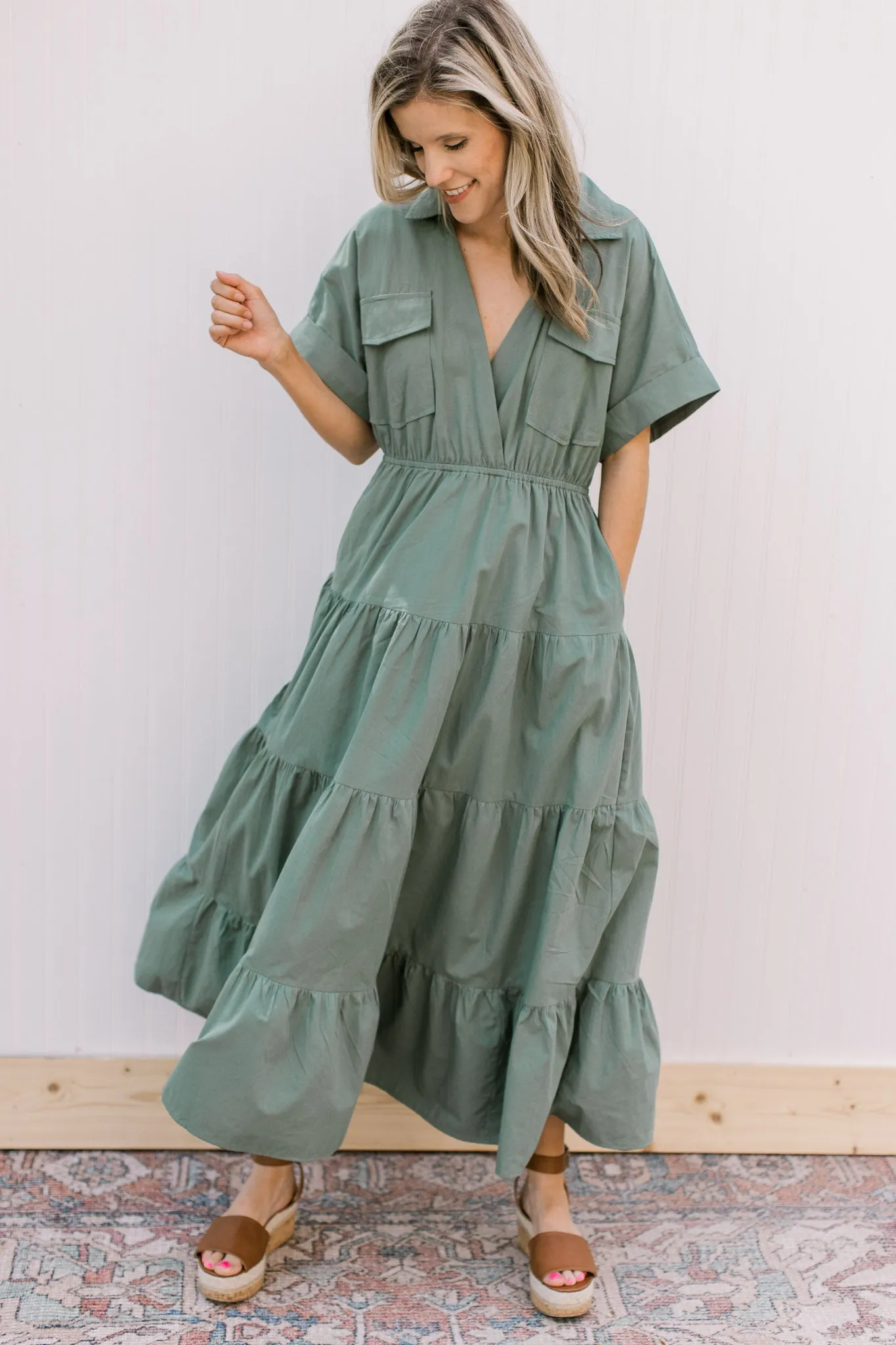 XZ Vintage Green Dress